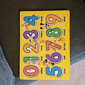 Wooden number peg puzzle